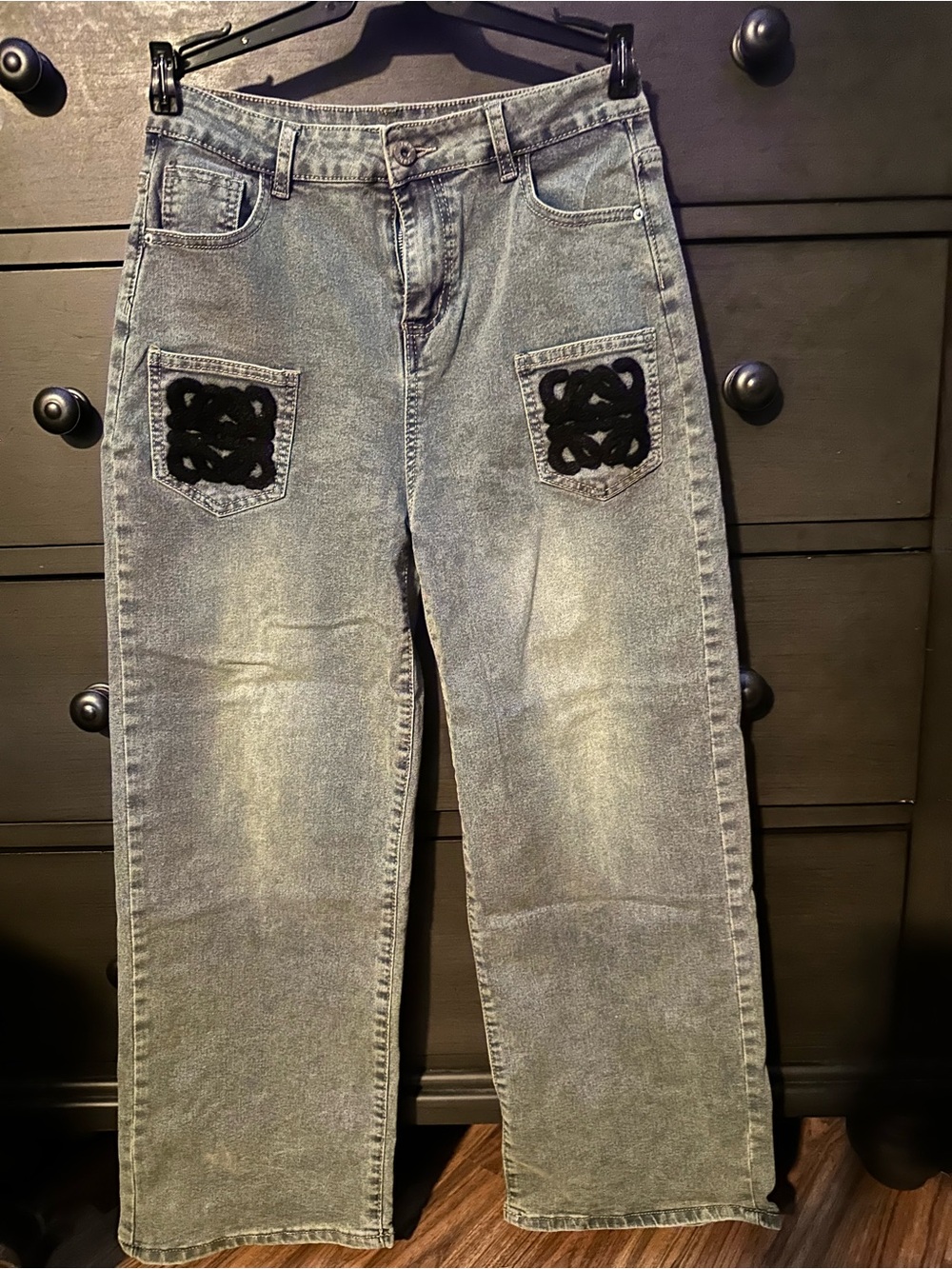 Women's Denim Jeans with embroidered logo - Picture 3 of 4